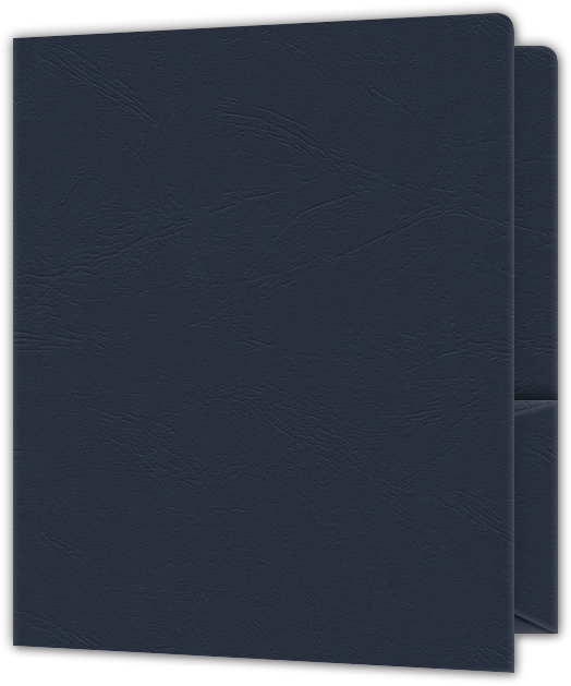 Deep Blue Cordwain 90lb 9 x 12 Two Pocket Round Corner Folders with 4 1/4 Inch Pocket