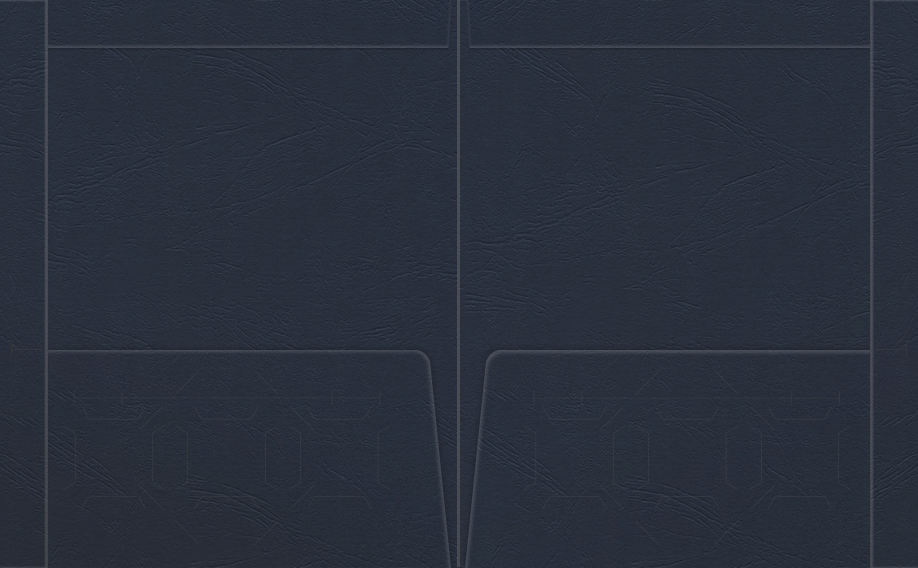 Deep Blue Cordwain 90lb 9 1/2 x 11 3/4 Two Pocket Folders with 4 1/2 Inch Pockets and 1 Inch Reinforced Top and Edges