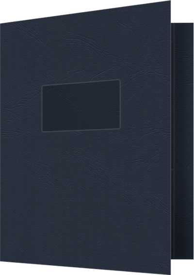 Deep Blue Cordwain 90lb 9 1/2 x 11 3/4 Two Pocket Folders with 4 1/2 Inch Pockets and 1 Inch Reinforced Top and Edges