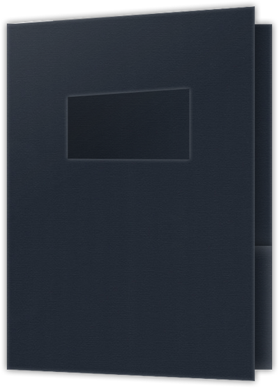 Deep Blue Hopsack 90lb 9 x 12 Two Pocket Folders with 4 Inch Pockets and 2 x 4 Window