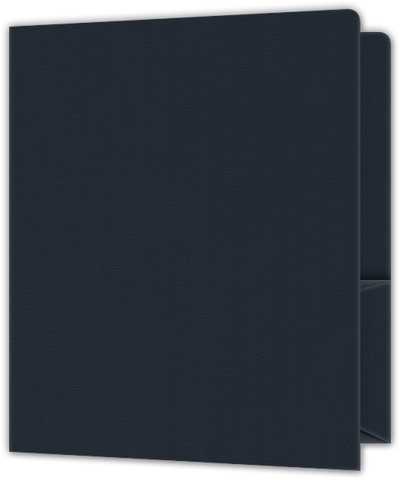Deep Blue Hopsack 90lb 9 x 12 Two Pocket Round Corner Folders with 4 1/4 Inch Pocket