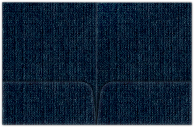 Navy Linen 100lb 9 x 12 Two Pocket Folders with 4 Inch Round Corner Pockets