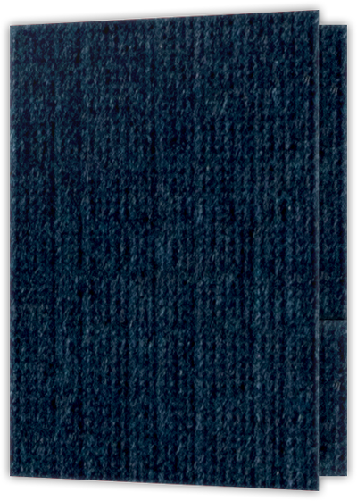 Navy Linen 100lb 9 x 12 Two Pocket Folders with 4 Inch Round Corner Pockets and 1/4 Inch Expansion with Double Score Spine