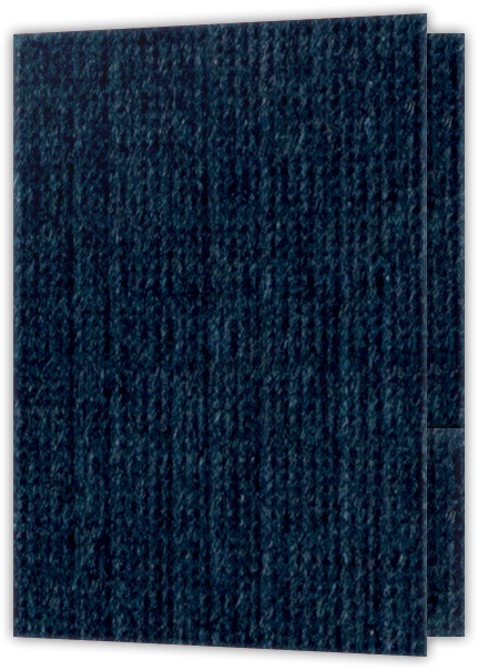 Navy Linen 100lb 9 x 12 Two Pocket Folders with 4 Inch Round Corner Pockets and 1/4 Inch Expansion with Double Score Spine