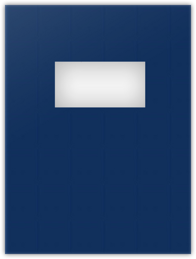 Navy Semi-Gloss 14pt C1S 9 x 12 Two Pocket Folders with 4 Inch Pockets and 2 x 4 Window