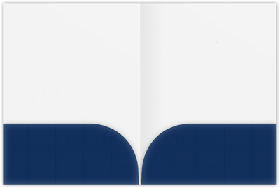 Navy Semi-Gloss 14pt C1S 9 x 12 Two Pocket Folders with 4 Inch Curved Pockets