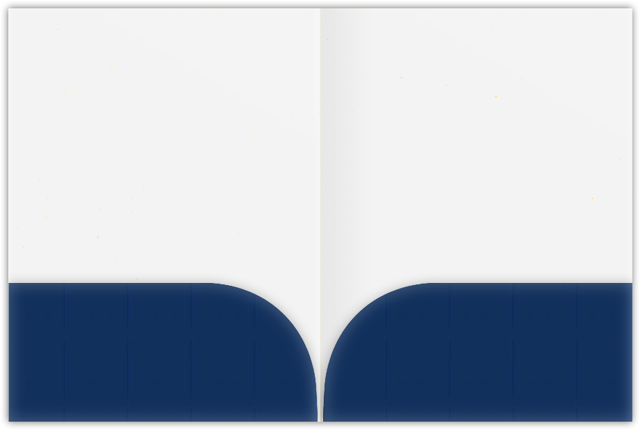Navy Semi-Gloss 14pt C1S 9 x 12 Two Pocket Folders with 4 Inch Curved Pockets