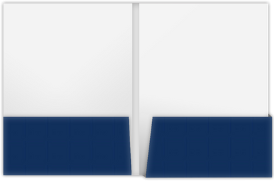 Navy Semi-Gloss 14pt C1S 9 x 12 Two Pocket Folders with 4 1/4 Inch Deep Box Pockets and 1/4 Inch Expansion with Double Score Spine
