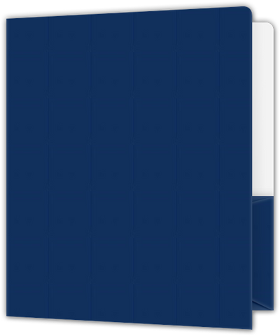 Navy Semi-Gloss 14pt C1S 9 x 12 Two Pocket Round Corner Folders with 4 1/4 Inch Pocket