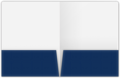 Navy Semi-Gloss 14pt C1S 9 x 12 Two Pocket Round Corner Folders with 4 1/4 Inch Pocket