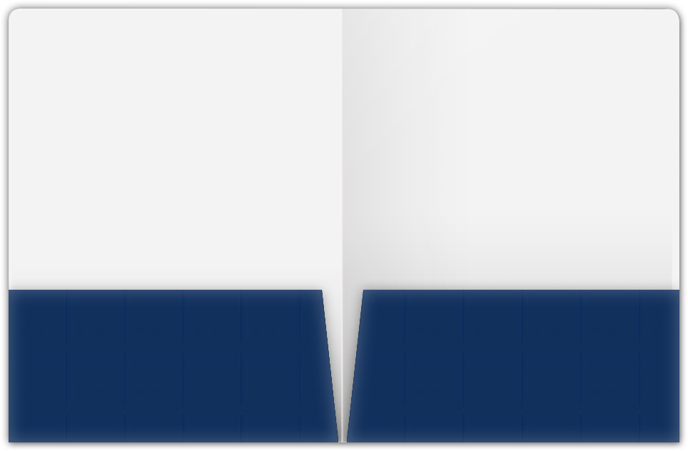 Navy Semi-Gloss 14pt C1S 9 x 12 Two Pocket Round Corner Folders with 4 1/4 Inch Pocket