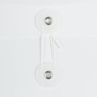 White Letter Open End Plastic Envelopes (9 3/4 x 13) with Button & String