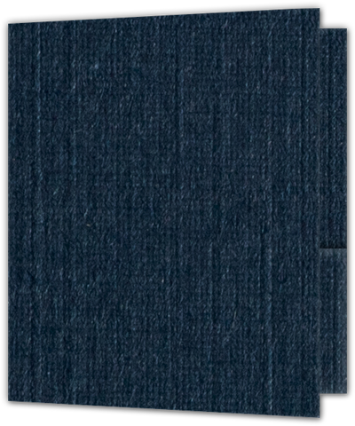 Navy Linen 80lb 9 x 12 Two Pocket Folders with 4 Inch Round Corner Pockets