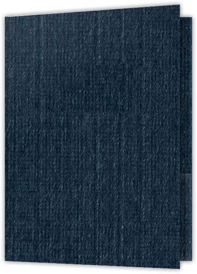 Navy Linen 80lb 9 x 12 Two Pocket Folders with 4 Inch Pockets