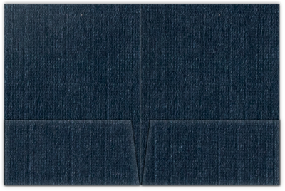 Navy Linen 80lb 9 x 12 Two Pocket Folders with 4 Inch Pockets