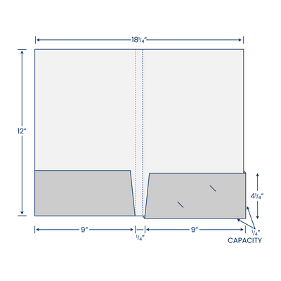 Sterling Gray Linen 100lb 9 x 12 Two Pocket Folders with 4 1/4 Inch Deep Box Pockets and 1/4 Inch Expansion with Double Score Spine