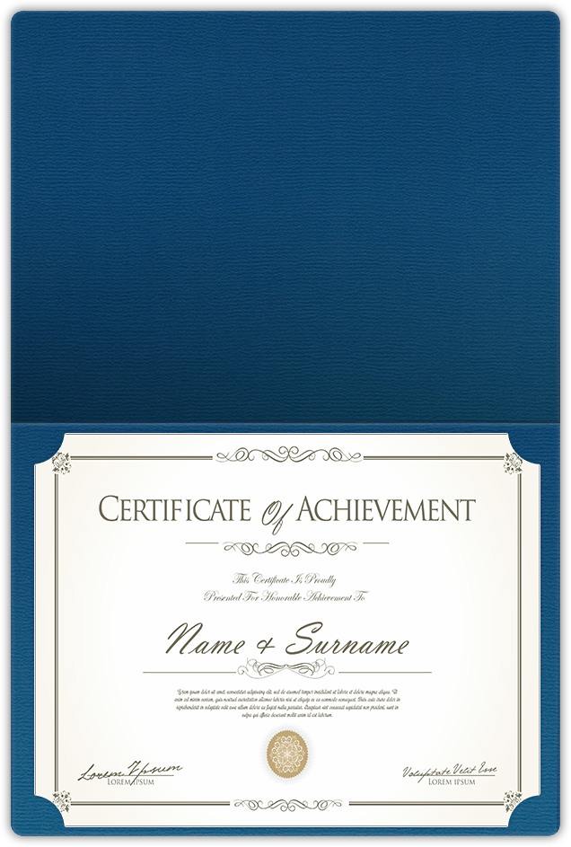 Royal Blue Felt 80lb 9 1/2 x 12 Landscape or Portrait Certificate Holders with Rounded Corner Slits