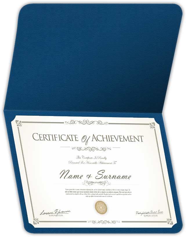Royal Blue Felt 80lb 9 1/2 x 12 Landscape or Portrait Certificate Holders with Rounded Corner Slits