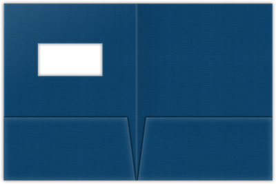 Royal Blue Felt 80lb 9 x 12 Two Pocket Folders with 4 Inch Pockets and 2 x 4 Window