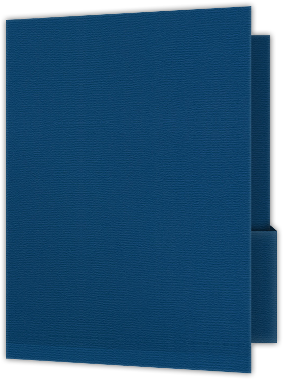 Royal Blue Felt 80lb 9 x 12 Two Pocket Folders with 4 1/4 Inch Deep Box Pockets and 1/4 Inch Expansion with Double Score Spine