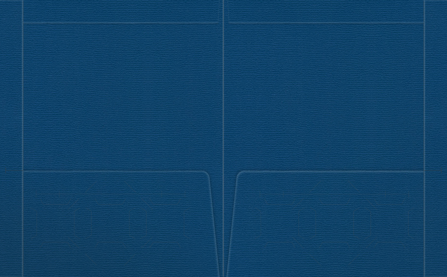 Royal Blue Felt 80lb 9 1/2 x 11 3/4 Two Pocket Folders with 4 1/2 Inch Pockets and 1 Inch Reinforced Top and Edges