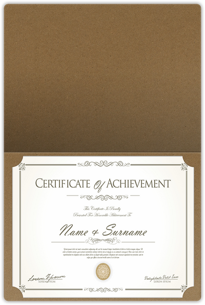 Brown Paper Bag Smooth 90lb 9 1/2 x 12 Landscape or Portrait Certificate Holders with Rounded Corner Slits