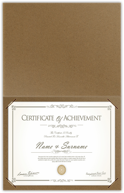 Brown Paper Bag Smooth 90lb 9 1/2 x 12 Landscape or Portrait Certificate Holders with Square Corner Slits (Holds 8 1/2 x 11 Certificate)