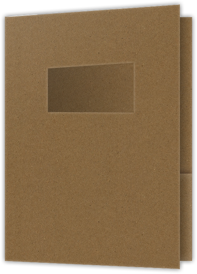 Brown Paper Bag Smooth 90lb 9 x 12 Two Pocket Folders with 4 Inch Pockets and 2 x 4 Window