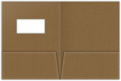 Brown Paper Bag Smooth 90lb 9 x 12 Two Pocket Folders with 4 Inch Pockets and 2 x 4 Window