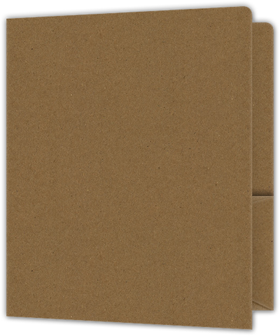 Brown Paper Bag Smooth 90lb 9 x 12 Two Pocket Round Corner Folders with 4 1/4 Inch Pocket