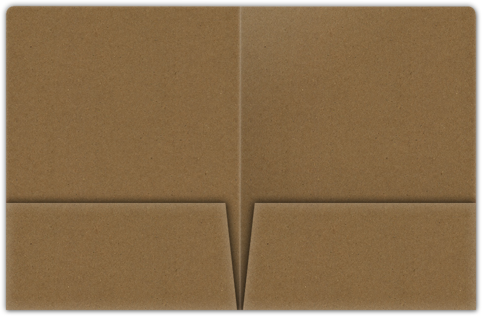 Brown Paper Bag Smooth 90lb 9 x 12 Two Pocket Round Corner Folders with 4 1/4 Inch Pocket