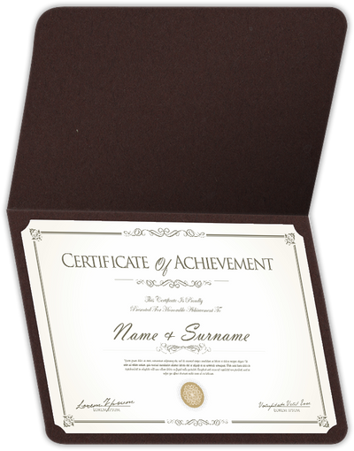 Hot Fudge Vellum 100lb 9 1/2 x 12 Landscape or Portrait Certificate Holders with Rounded Corner Slits
