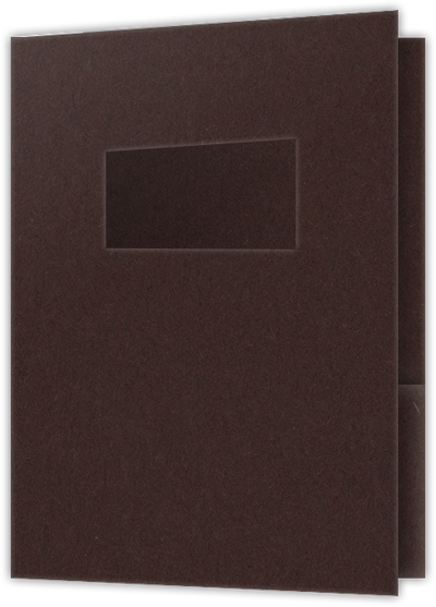 Hot Fudge Vellum 100lb 9 x 12 Two Pocket Folders with 4 Inch Pockets and 2 x 4 Window
