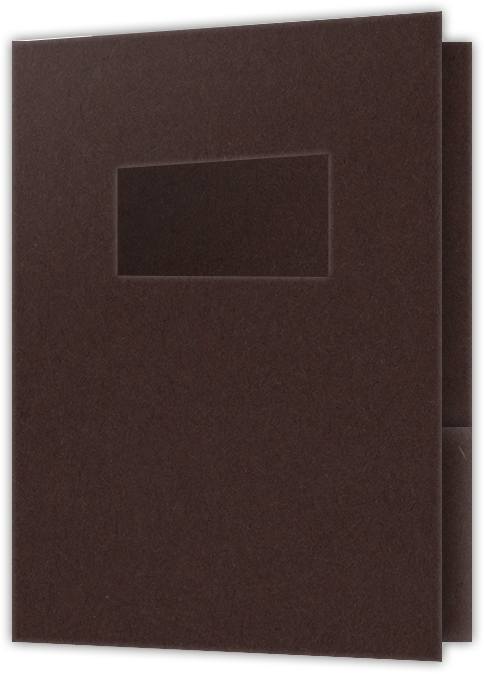 Hot Fudge Vellum 100lb 9 x 12 Two Pocket Folders with 4 Inch Pockets and 2 x 4 Window