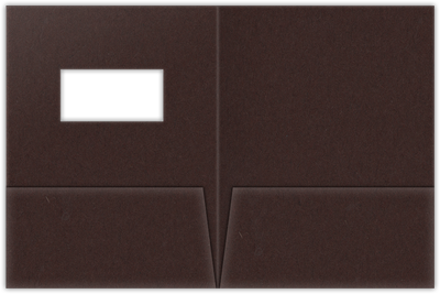 Hot Fudge Vellum 100lb 9 x 12 Two Pocket Folders with 4 Inch Pockets and 2 x 4 Window