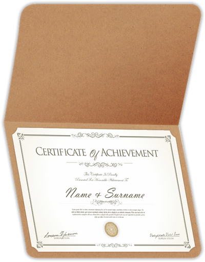 Jute Vellum 80lb 9 1/2 x 12 Landscape or Portrait Certificate Holders with Rounded Corner Slits