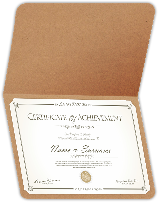 Jute Vellum 80lb 9 1/2 x 12 Landscape or Portrait Certificate Holders with Rounded Corner Slits