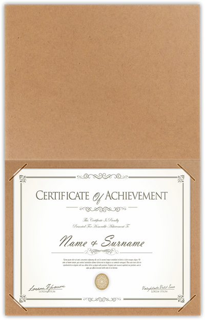 Jute Vellum 80lb 9 1/2 x 12 Landscape or Portrait Certificate Holders with Square Corner Slits (Holds 8 1/2 x 11 Certificate)