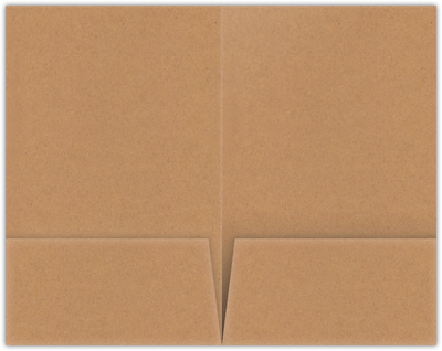 Jute Vellum 80lb 6 x 9 Two Pocket Half Size Folders with 3 Inch Pockets