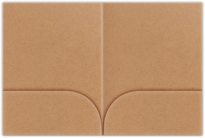 Jute Vellum 80lb 9 x 12 Two Pocket Folders with 4 Inch Curved Pockets