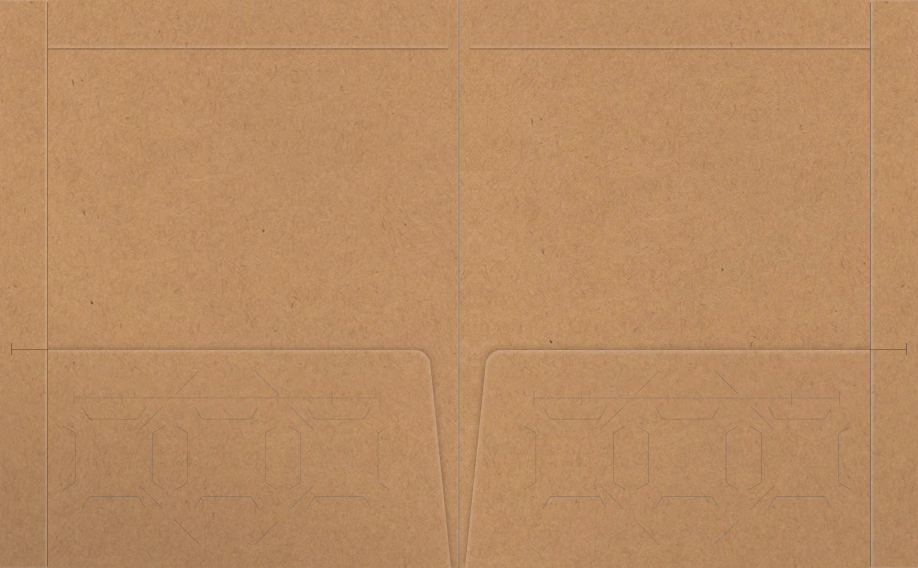 Jute Vellum 80lb 9 1/2 x 11 3/4 Two Pocket Folders with 4 1/2 Inch Pockets and 1 Inch Reinforced Top and Edges