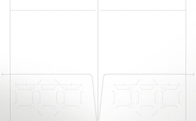 White Recycled Smooth 80lb 9 1/2 x 11 3/4 Two Pocket Folders with 4 1/2 Inch Pockets and 1 Inch Reinforced Top and Edges