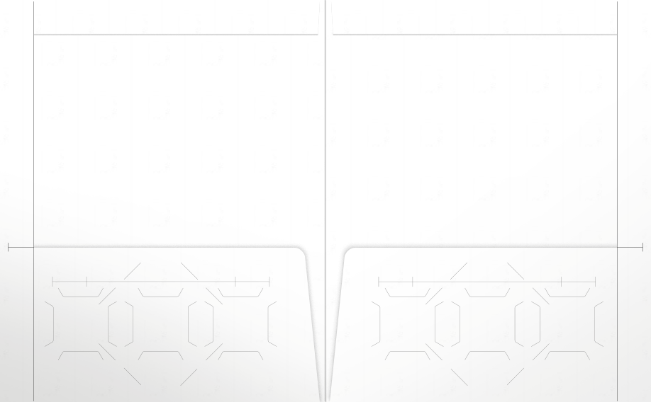 White Recycled Smooth 80lb 9 1/2 x 11 3/4 Two Pocket Folders with 4 1/2 Inch Pockets and 1 Inch Reinforced Top and Edges