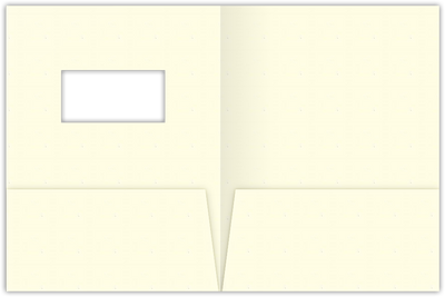 Vanilla Vellum 80lb 9 x 12 Two Pocket Folders with 4 Inch Pockets and 2 x 4 Window