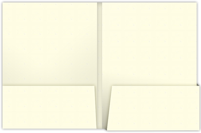 Vanilla Vellum 80lb 9 x 12 Two Pocket Folders with 4 1/4 Inch Deep Box Pockets and 1/4 Inch Expansion with Double Score Spine