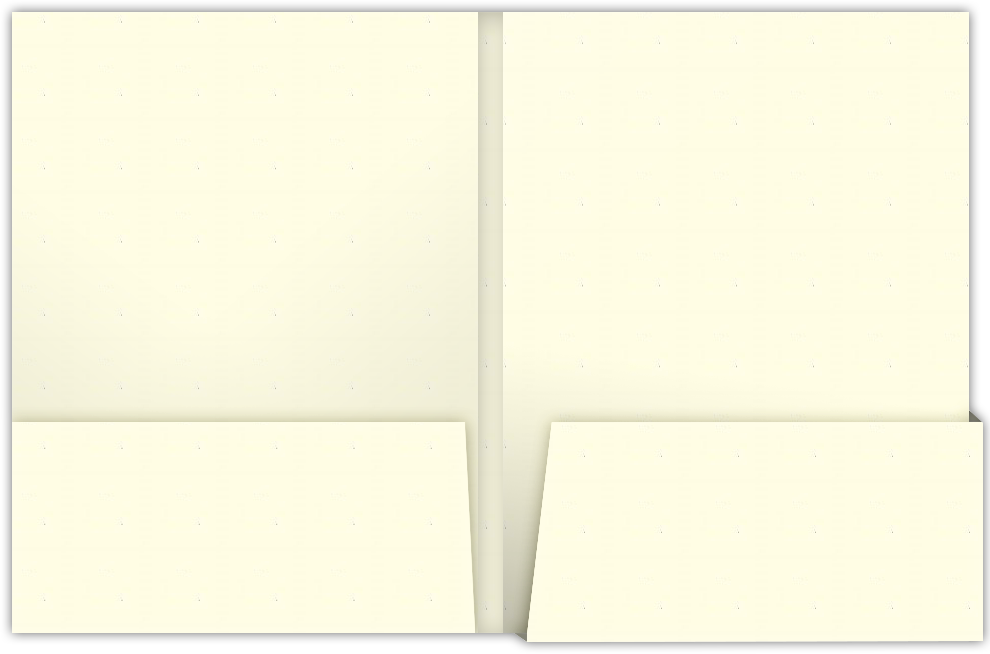 Vanilla Vellum 80lb 9 x 12 Two Pocket Folders with 4 1/4 Inch Deep Box Pockets and 1/4 Inch Expansion with Double Score Spine