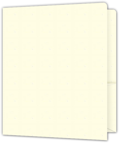 Vanilla Vellum 80lb 9 x 12 Two Pocket Round Corner Folders with 4 1/4 Inch Pocket