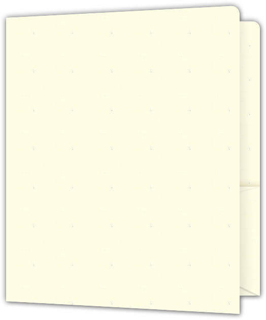 Vanilla Vellum 80lb 9 x 12 Two Pocket Round Corner Folders with 4 1/4 Inch Pocket