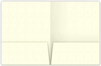 Vanilla Vellum 80lb 9 x 12 Two Pocket Round Corner Folders with 4 1/4 Inch Pocket