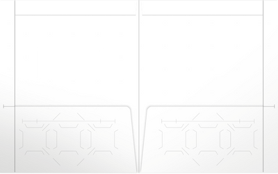 Clear Gloss-Coated 120lb 9 1/2 x 11 3/4 Two Pocket Folders with 4 1/2 Inch Pockets and 1 Inch Reinforced Top and Edges